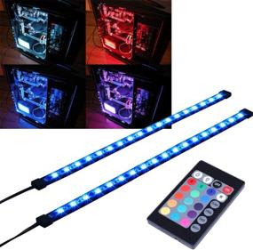 img 4 attached to 💡 Компьютерный корпус с подсветкой RGB LED Strip Lighting - Магнитное крепление, пульт дистанционного управления с 24 кнопками - Настольный ПК Mid Tower Full Tower (5050 SMD 2 шт. 18 светодиодов 30 см, серия R)