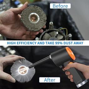 img 1 attached to 🔋 Upgraded Cordless Air Duster for Efficient Computer Keyboard Cleaning | Powerful 41000 RPM, Long-lasting 6000mAh Rechargeable Battery | Type-C Fast Charging | Eco-friendly Alternative to Compressed Air Cans