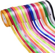 🎀 livder 20 rolls - 2/5 inch wide silk satin fabric ribbon: perfect for crafts, sewing, gift wrapping, hair bows, wedding party decoration - 25 yards per roll! logo