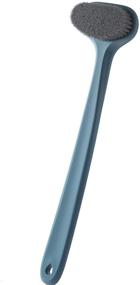 img 4 attached to 🚿 Long Handle Bath Body Brush for Gentle Exfoliation, Healthier Skin, and Beauty - Wet or Dry Brushing Back Scrubber for Shower - 14 inch, Blue PE - 1 Count (Pack of 1)