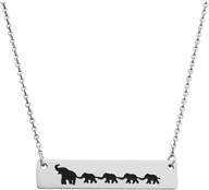 kingmaruo mama bear/wolf/elephant necklace: perfect mama baby bar pendant gift for mom & family logo