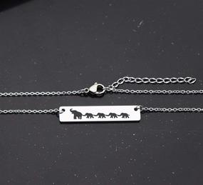 img 1 attached to Kingmaruo Mama Bear/Wolf/Elephant Necklace: Perfect Mama Baby Bar Pendant Gift for Mom & Family