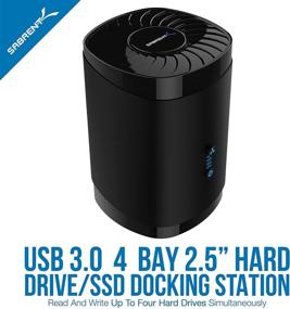 img 3 attached to 💾 Sabrent USB 3.0 4 Bay 2.5” Hard Drive/SSD Docking Station with Fan: Efficient Storage Solution for Multiple Drives