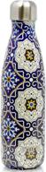 🚰 mira vacuum insulated travel water bottle - leak-proof stainless steel cola shape, 17 oz (500 ml) - mandala design: no sweating, keeps beverages hot & cold логотип