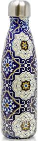 img 4 attached to 🚰 MIRA Vacuum Insulated Travel Water Bottle - Leak-proof Stainless Steel Cola Shape, 17 Oz (500 ml) - Mandala Design: No Sweating, Keeps Beverages Hot & Cold