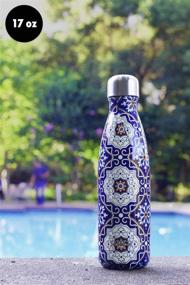 img 3 attached to 🚰 MIRA Vacuum Insulated Travel Water Bottle - Leak-proof Stainless Steel Cola Shape, 17 Oz (500 ml) - Mandala Design: No Sweating, Keeps Beverages Hot & Cold