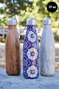 img 1 attached to 🚰 MIRA Vacuum Insulated Travel Water Bottle - Leak-proof Stainless Steel Cola Shape, 17 Oz (500 ml) - Mandala Design: No Sweating, Keeps Beverages Hot & Cold