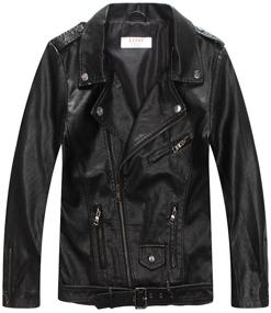 img 3 attached to 🧥 Boys' Faux Leather Biker Jacket with Zips - LJYH