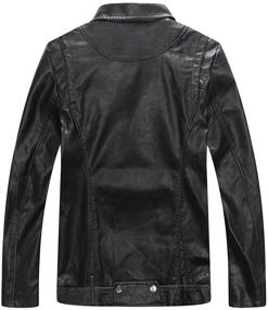 img 2 attached to 🧥 Boys' Faux Leather Biker Jacket with Zips - LJYH