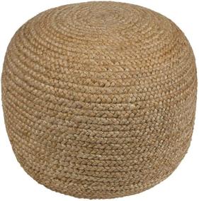 img 2 attached to 🪑 Indian Artisans Round Footrest Pouffe Stool with Jute Accent - Living Room Floor Ottoman, Bedroom, Nursery, Kidsroom, Patio, Lounge, Gym - 100% Cotton Material - Size: 20x20x14 Inches