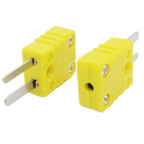 img 1 attached to 🌡️ Twidec Pack of 2 Yellow K Type Thermocouple Connector Adapter Plugs for Temperature Sensors with Mini Plug