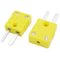 🌡️ twidec pack of 2 yellow k type thermocouple connector adapter plugs for temperature sensors with mini plug logo