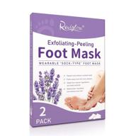 👣 revitalize your feet with foot peeling mask, 2 pack foot moisturizing mask for cracked heels repair and exfoliation - lavender scented, targets calluses and dead/dry skin logo