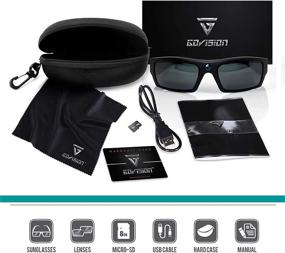 img 3 attached to GoVision SOL 1080p HD Camera Glasses Recording Sport 🕶️ Sunglasses with Bluetooth Speakers and 15mp Camera - Black (GV-SOL1440-BK)