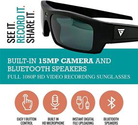 img 2 attached to GoVision SOL 1080p HD Camera Glasses Recording Sport 🕶️ Sunglasses with Bluetooth Speakers and 15mp Camera - Black (GV-SOL1440-BK)