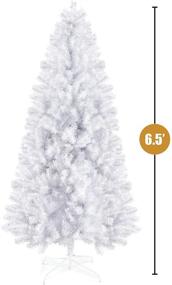 img 2 attached to 🎄 Prextex 6ft White Christmas Tree - 1200 Tips, Premium Hinged Artificial Spruce Snowy Solid White Tree, Lightweight & Easy to Assemble with Metal Stand