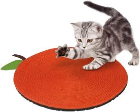 img 4 attached to BestFire Orange Cat Scratcher Mat: 14 × 12in Natural Sisal Scratch Pad for Cat Grinding Claws & Protecting Furniture