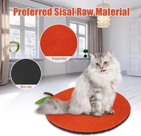 img 3 attached to BestFire Orange Cat Scratcher Mat: 14 × 12in Natural Sisal Scratch Pad for Cat Grinding Claws & Protecting Furniture