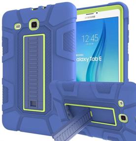 img 4 attached to Samsung Galaxy Tab E 9.6 Case - Sanhezhong Three Layer Hybrid Rugged Heavy Duty Shockproof Anti-Slip Case - Full Body Protection Cover for Tab E Nook 9.6 inch (SM-T560) - Blue/Green