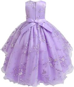 img 3 attached to 👸 Stunning USEMPER Princess Girls Dress with Train | Perfect for Wedding & Birthday Parties | Size 3-14 Years