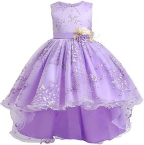 img 4 attached to 👸 Stunning USEMPER Princess Girls Dress with Train | Perfect for Wedding & Birthday Parties | Size 3-14 Years