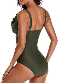 img 2 attached to 👙 Holipick Control Swimsuit: Stylish Ruffled Bathing Women's Clothing in Swimsuits & Cover Ups