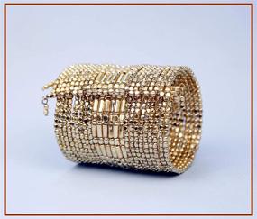 img 1 attached to 💫 Tribal Chic Gold Metal Spiral Cuff/Bracelet: A Stylish Accessory for Girls and Women
