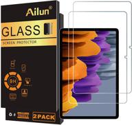🔥 premium ailun galaxy tab s7 screen protector - 2pack tempered glass, 9h hardness, crystal clear, scratch-resistant, case friendly logo