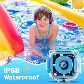 img 3 attached to 📸 Ourlife Kids Waterproof Camera - Perfect Christmas & Birthday Gift for 3-12 Year Old Boys and Girls! Underwater Sports Camcorder with 8GB Card - Blue