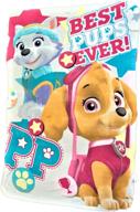 🐾 cozy up with skye: paw patrol girl polar fleece throw blanket featuring doggy prints and stars logo