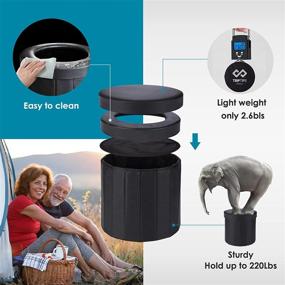 img 1 attached to 🚽 TRIPTIPS Portable Folding Toilet Car Commode Camping Toilet - Ideal for Camping, Hiking, Trips, and Traffic Jam - Includes Storage Stool