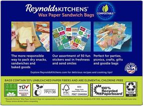 img 3 attached to 🥪 Reynolds Kitchens 6x7-13/16" Wax Paper Sandwich Bags - 50 Count