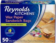 🥪 reynolds kitchens 6x7-13/16" wax paper sandwich bags - 50 count logo
