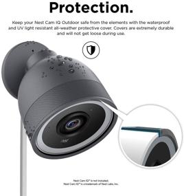 img 2 attached to Чехол для внешней камеры безопасности Elago Google Nest Cam IQ Outdoor (темно-серый) - видимая инфракрасная светодиодная подсветка