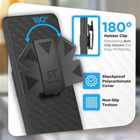 img 2 attached to Samsung Galaxy A71 5G Holster Case with Belt Clip - Slim Heavy Duty Combo - Phone Cover with Kickstand - Black