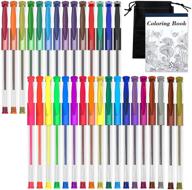 🖍️ gel pens set - 32 vibrant colors by shuttle art, perfect for coloring books, drawing, crafts, scrapbooking, doodling, and journaling + bonus coloring book for adults logo