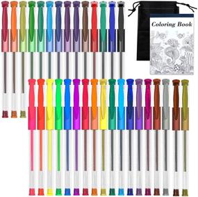 img 4 attached to 🖍️ Gel Pens Set - 32 Vibrant Colors by Shuttle Art, Perfect for Coloring Books, Drawing, Crafts, Scrapbooking, Doodling, and Journaling + Bonus Coloring Book for Adults