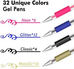 img 3 attached to 🖍️ Gel Pens Set - 32 Vibrant Colors by Shuttle Art, Perfect for Coloring Books, Drawing, Crafts, Scrapbooking, Doodling, and Journaling + Bonus Coloring Book for Adults