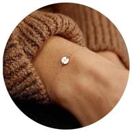 персонализированный браслет с инициалом для женщин и девочек - браслет с монеткой букв из нержавеющей стали с позолотой 18k и деликатным диском с именем - glimmerst. логотип