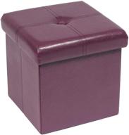 🔮 b fsobeiialeo purple ottoman toy chest kids, 11.8"x11.8"x11.8", faux leather folding storage footrest seat coffee table logo