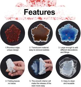 img 2 attached to 🌼 ZeMooon Coaster Molds for Resin Casting - 4 Pack Flower Shape Silicone Coaster Mold for Epoxy Resin Casting