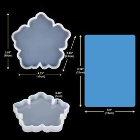 img 3 attached to 🌼 ZeMooon Coaster Molds for Resin Casting - 4 Pack Flower Shape Silicone Coaster Mold for Epoxy Resin Casting