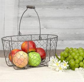 img 3 attached to Rustic Charm: Farmhouse Round Flower Basket Handle - Perfect for Country Décor and Floral Arrangements