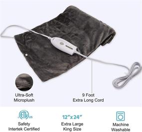 img 2 attached to 🔥 HEYNEMO Electric Heating Pad for Neck/Shoulder/Back Pain and Cramps Relief - Fast Heat Therapy, 4 Heat Settings, Moist & Dry, Auto Shut Off, Machine Washable - Gray