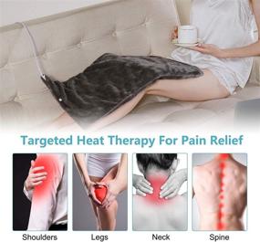 img 3 attached to 🔥 HEYNEMO Electric Heating Pad for Neck/Shoulder/Back Pain and Cramps Relief - Fast Heat Therapy, 4 Heat Settings, Moist & Dry, Auto Shut Off, Machine Washable - Gray