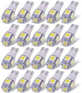 🔆 yitamotor 20x t10 wedge 5-smd 5050 white led light bulbs for interior, reading, dome, map, cargo, trunk, doorstep, courtesy, license plate, side marker logo