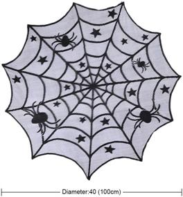 img 3 attached to AerWo Halloween Lace Table Topper Cloth - 40-Inch Black Spider Design for Spooktacular Halloween Table Decorations