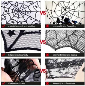 img 2 attached to AerWo Halloween Lace Table Topper Cloth - 40-Inch Black Spider Design for Spooktacular Halloween Table Decorations