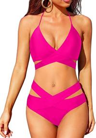 img 4 attached to 👙 Holipick Bandage Waisted Swimsuit: Trendy Women's Clothing and Stylish Swimwear with Chic Swimsuits & Cover Ups