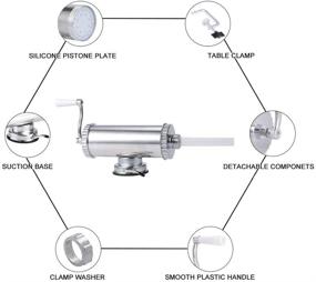 img 2 attached to 3-Pound Aluminum Sausage Stuffer - Suction Base Meat Sausage Maker, Horizontal Kitchen Appliance with 4 Tubes for Homemade Delights